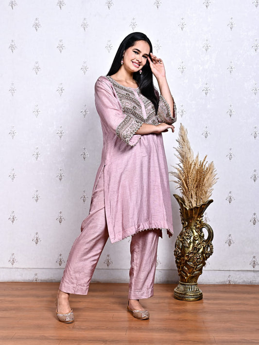 Dola Silk Coordset with Cut Dana Work