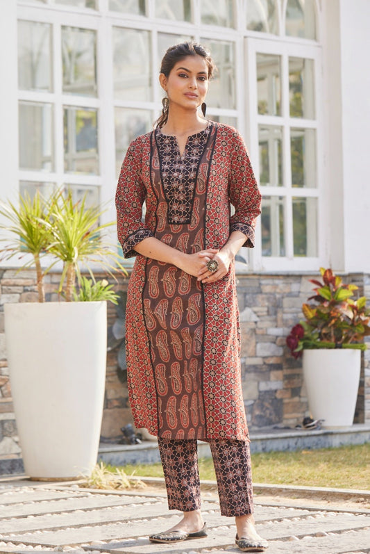 Ajrakh Hand Block Print Kurta