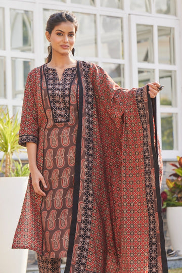 Ajrakh Hand Block Print Dupatta