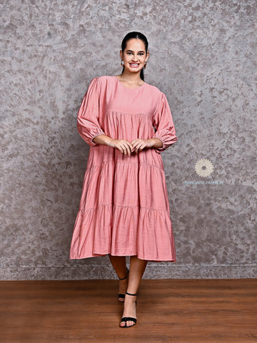 Chic Blended Cotton Midi Dress