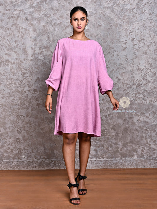 Blush Breeze Cotton Dress – Soft Grace in Motion