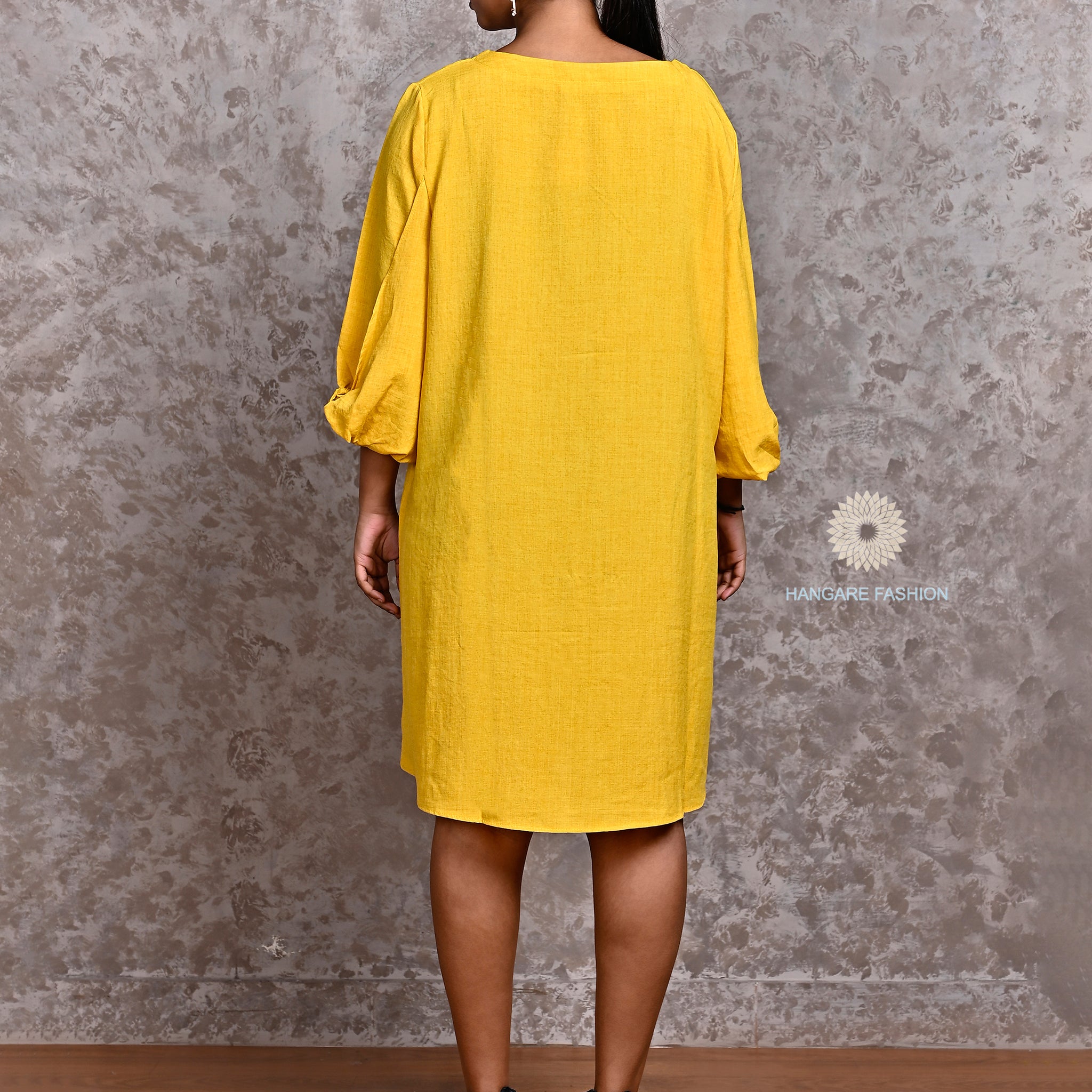 Golden Marigold Crepe Tunic – Bright & Breezy Elegance