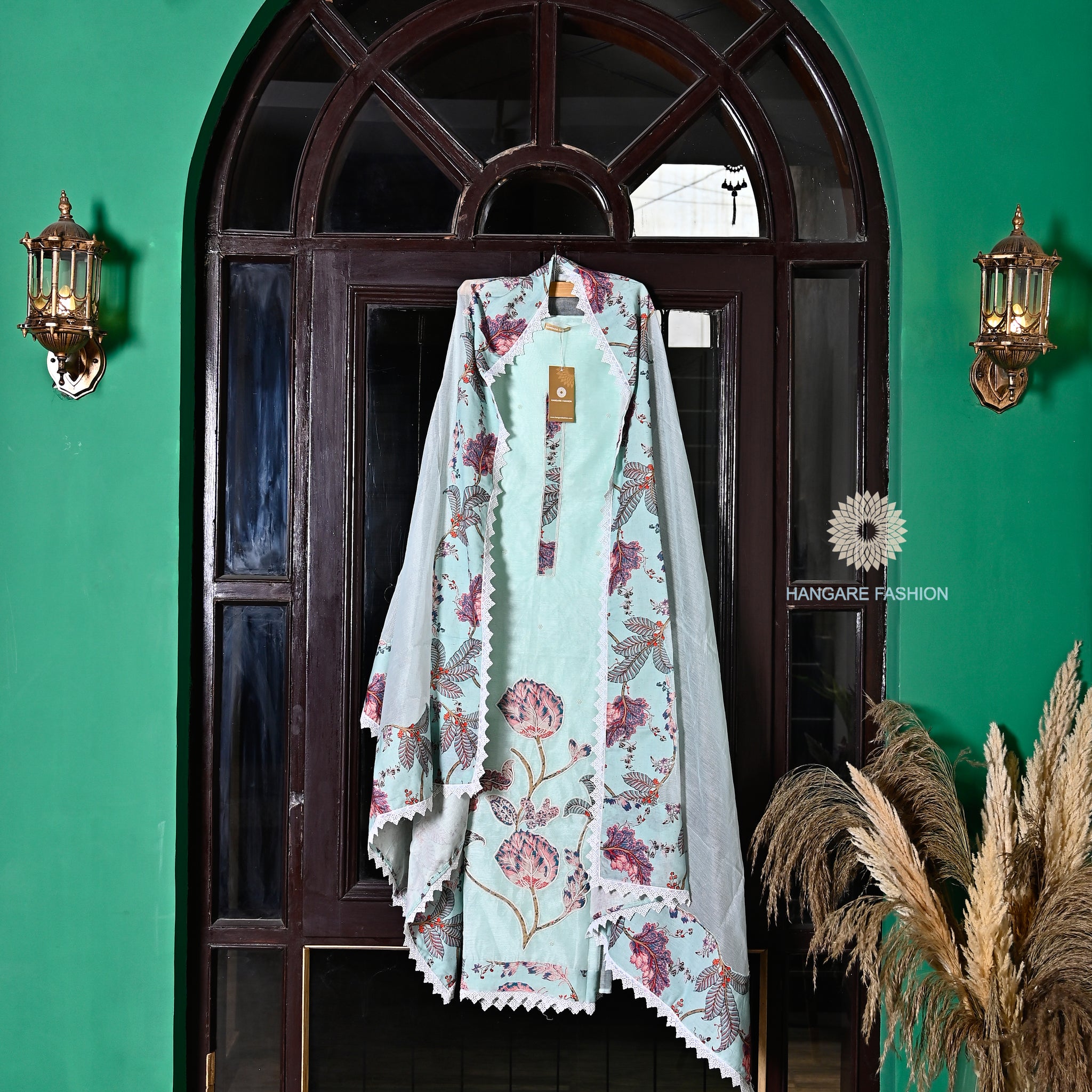 Elegant Kota Suit Set with Pearl & Patch Work Dupatta