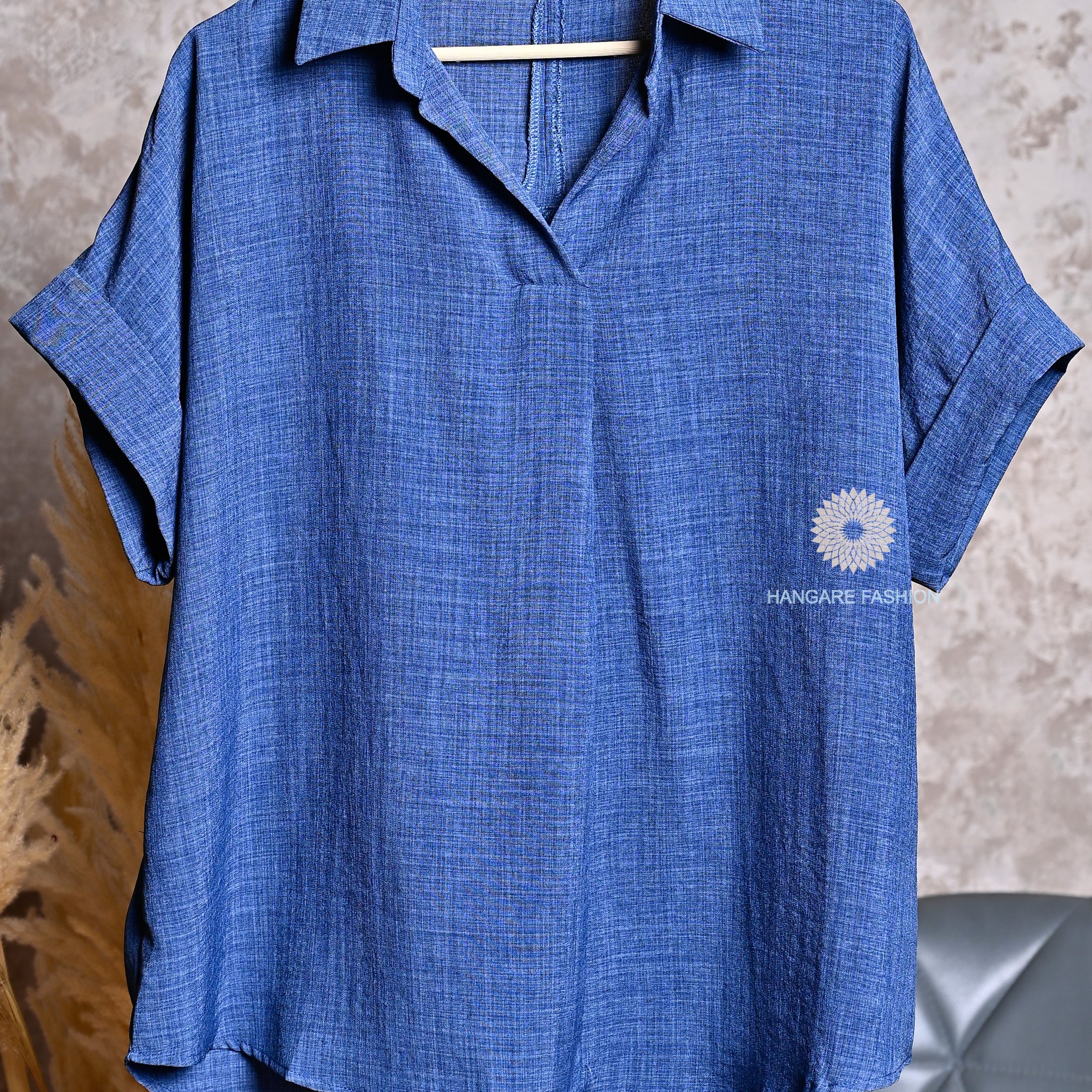 Indigo Mist Cotton Blend Shirt – Smart, Breezy & Versatile