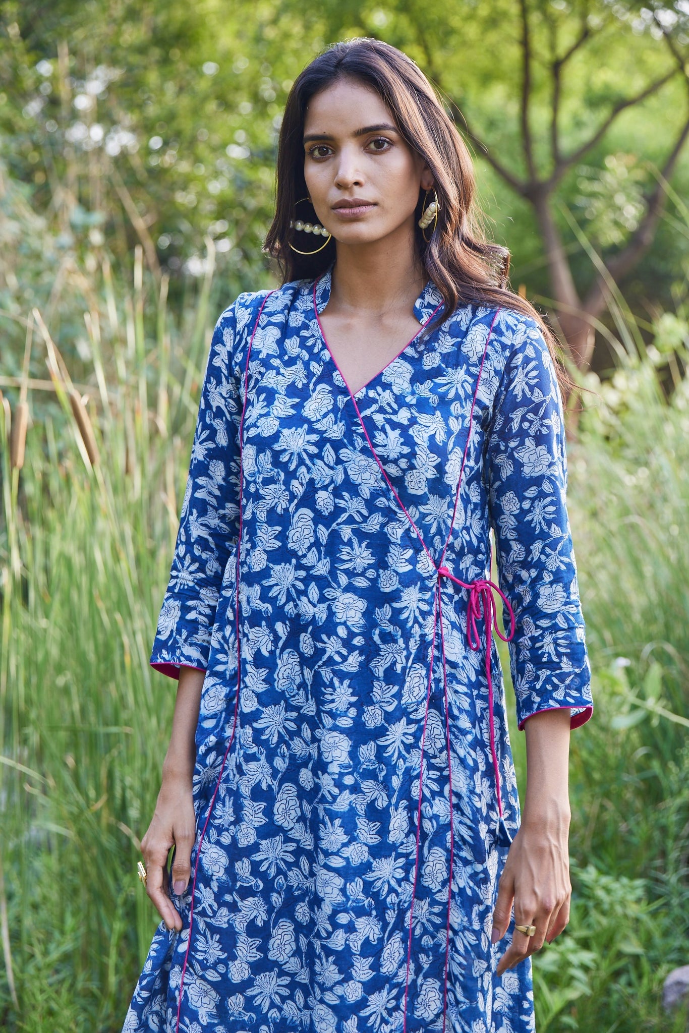 Indigo Blue Angrakha Kurta