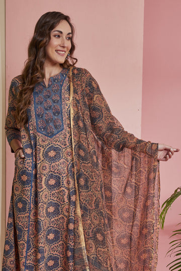 Hand-Block Printed Kota Cotton Dupatta