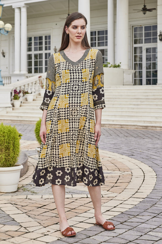 The Multi-Printed A-Line Dress