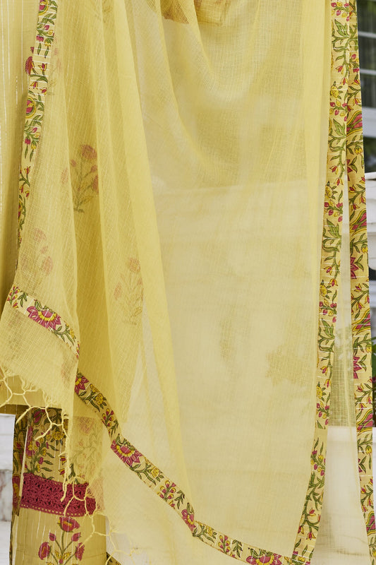 Kota Cotton Dupatta with Printed Borders