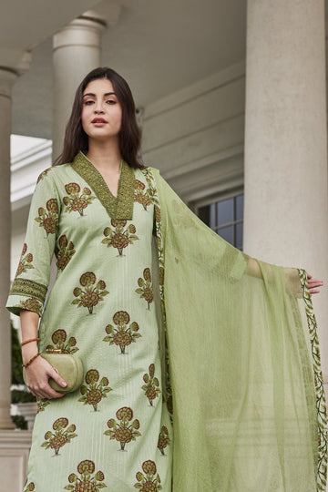 Kota Cotton Dupatta with Printed Borders